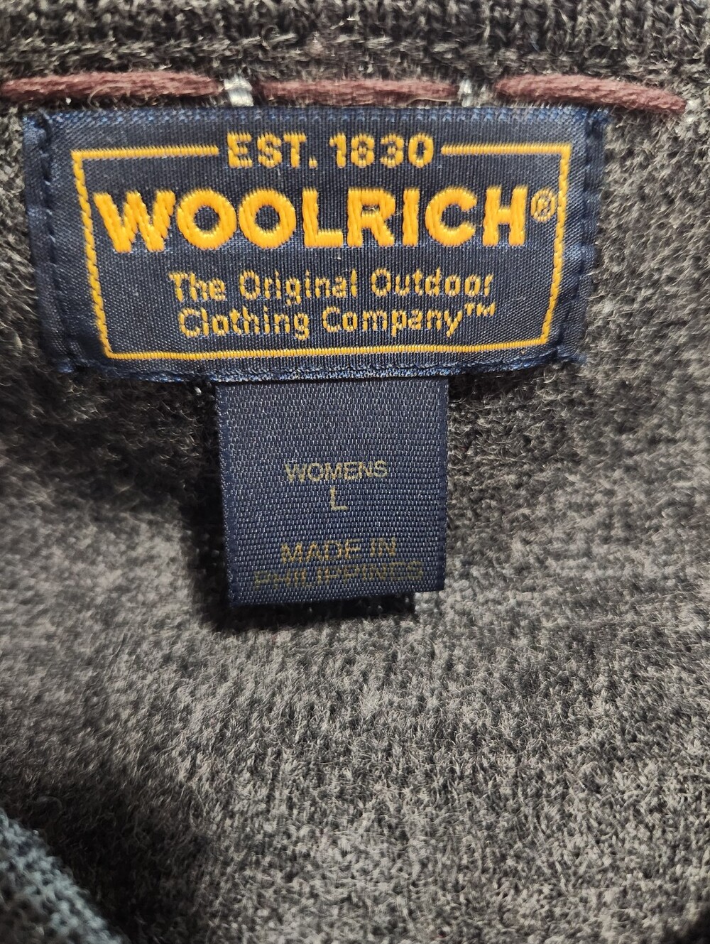 Vintage Woolrich 100% Wool Winter Scene Zip-Up Cardigan Sweater Large - Picture 6 of 9